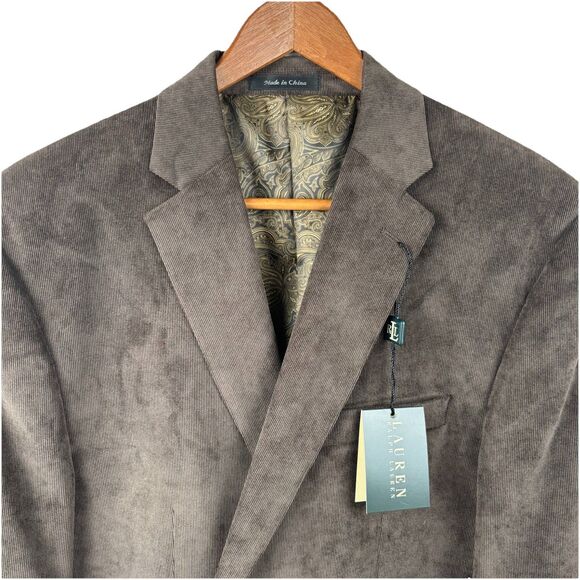 NWT Lauren Ralph Lauren Men’s Corduroy Blazer/Sports Jacket Brown Size 42R - Picture 3 of 10